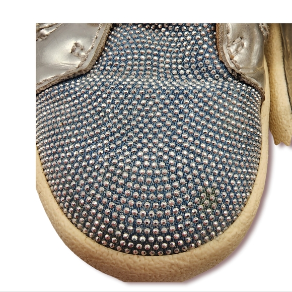 (RARE)Giuseppe Zanotti Blue/Silver Denim Justy Crystal Studded High Top Sneakers - Picture 6 of 8